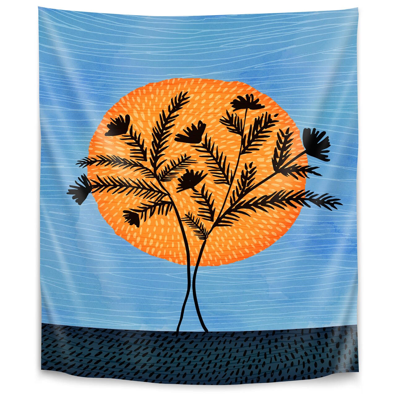 Sunset Silhouette by Modern Tropical  Wall Tapestry - Americanflat